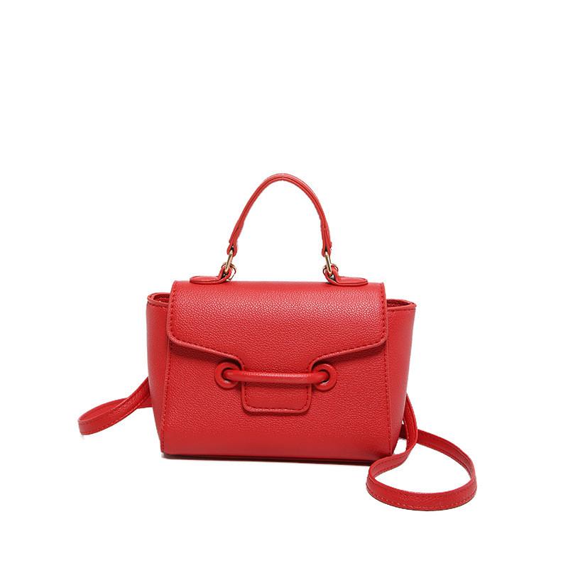Solid Color Pu Crossbody Bag Women With Lock Closure Mobile Pocket Use Casual