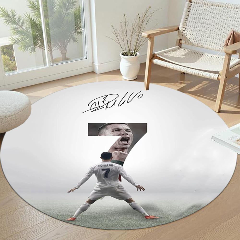 Cristiano Ronaldo Round Area Rug Perfect for Entryway Foyer Living Rooms Decorate room Antislip Round Carpet Office home decor