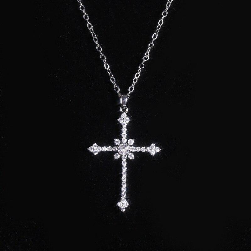 1 шт. Ожерелье цвета имитации белого золота, женское, в стиле холодного ветра, полностью усыпанное бриллиантами, со сверкающим кулоном в виде звезды, манго и креста