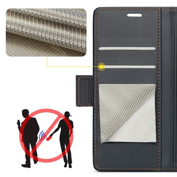 Realme C67 4G Case, ERBORD Glossy Litchi, Wallet Flip Cover, Black