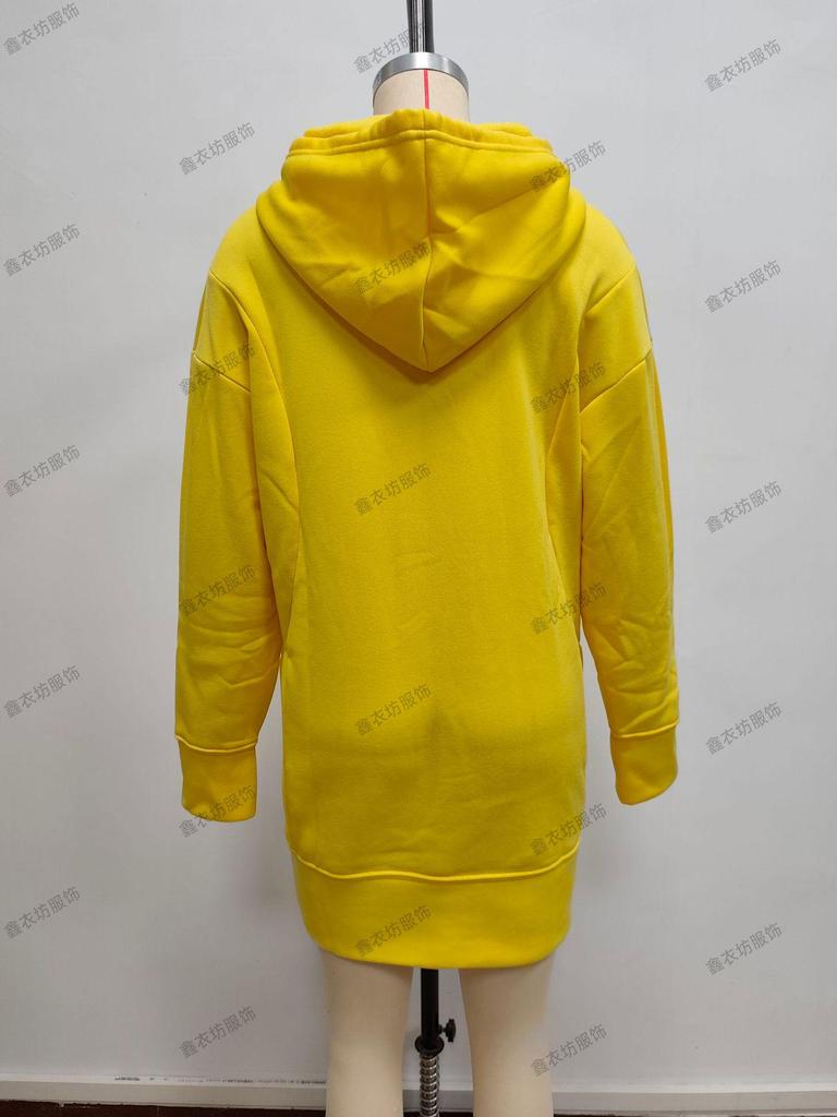 2025 Influencer Autumn/Winter Women's Solid Color Loose Fleece Hoodie