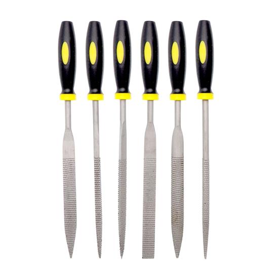 6 шт./компл. напильники с эргономичной ручкой, высокоточные многоцелевые плоские/треугольные/полукруглые/круглые/квадратные/конические напильники Набор ручных напильников дерево пластик резина