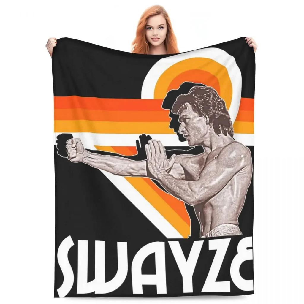 Плед Crazy For Swayze Патрик Суэйзи Ретро Стиль Микрофлис Плед Четыре Размера Мультяшный Портативный Антипиллинг Плед
