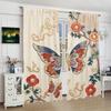 2Pcs- Vintage Butterfly - Printed Curtains -100% Polyester for Bedroom Curtains and Living Room Decor.