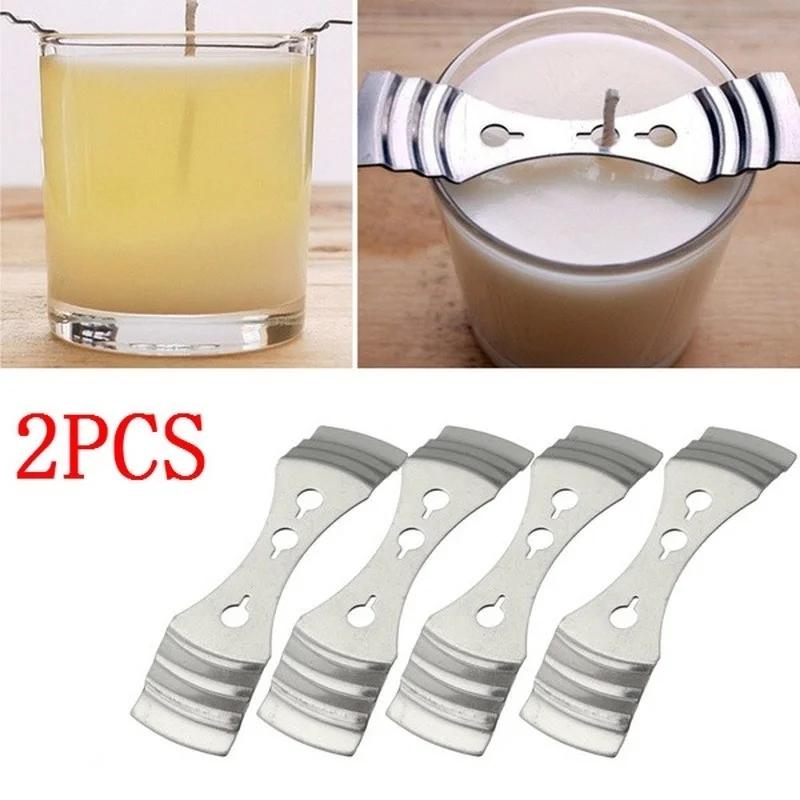 2 шт. Металлические держатели для фитилей свечей, центрирующие устройства, зажимы с отверстиями, материалы для изготовления, инструмент, аксессуары для изготовления фитилей для свечей своими руками