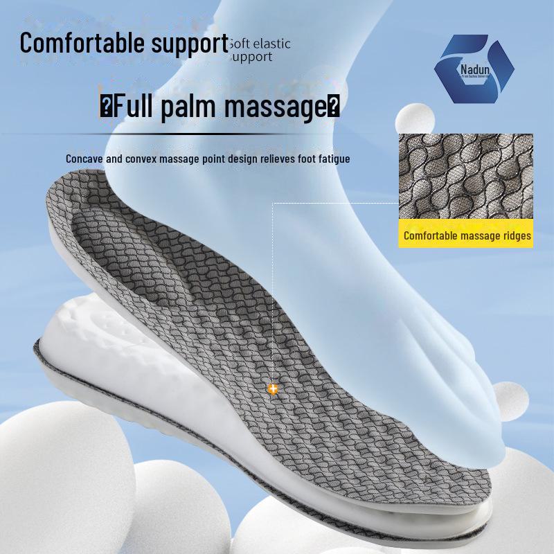 Высокоэластичная противоскользящая силиконовая стелька с амортизацией и антибактериальным дезодорантом для спорта и отдыха