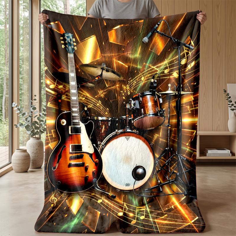 Music Headphones Neon Vibes Theme blanket Lightweight Warm Flannel Blanket Decorative Throw Blanket for Home Decoration