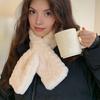 Winter Scarf Soft Imitation Rabbit Fur Solid Color Design Short Scarf Thickened Warm Plush Women Scarf Cold Weather Wear