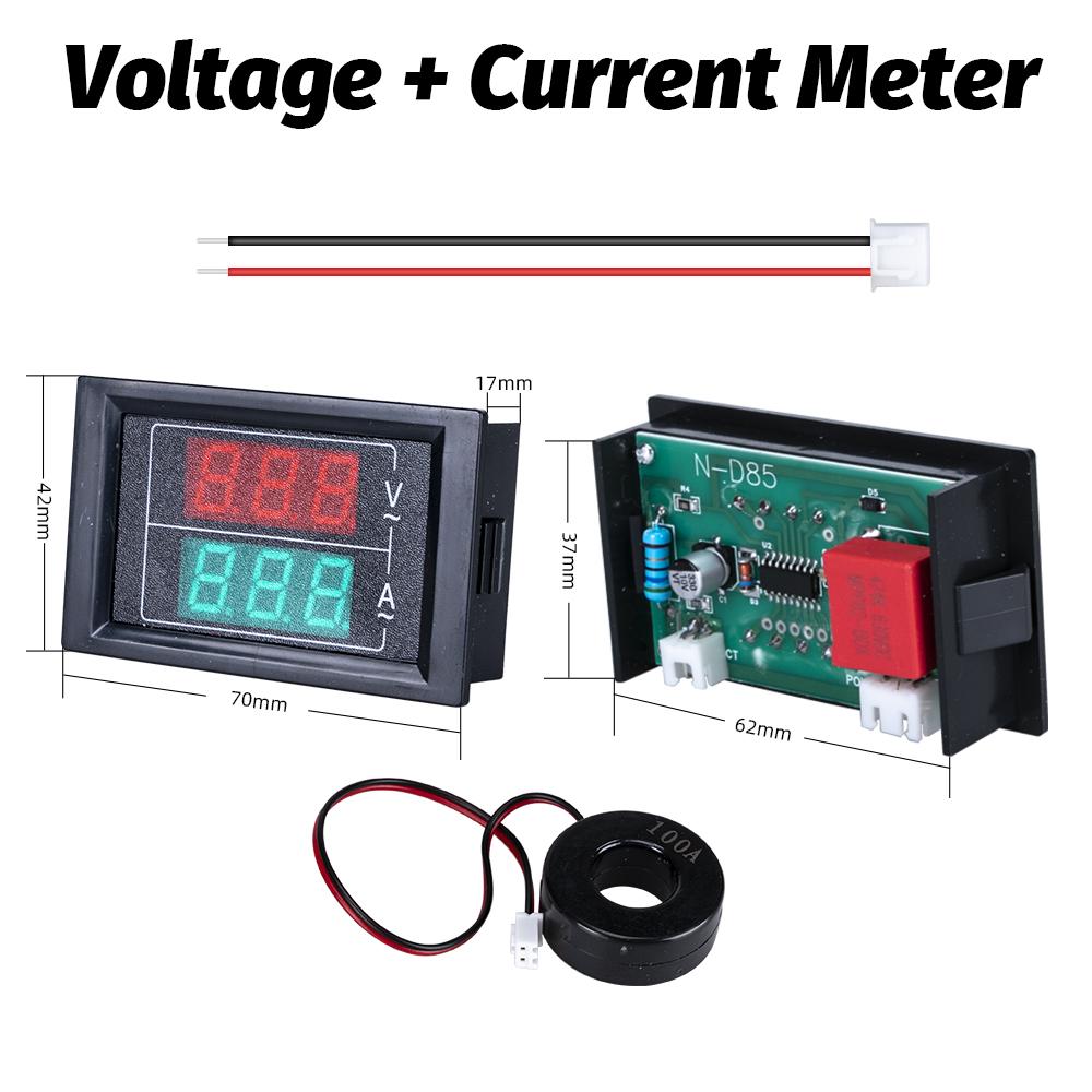 0.56'' Digital Voltmeter Ammeter AC 0-100A AC60-500V LED Display Voltage Current Meters Tester Detector