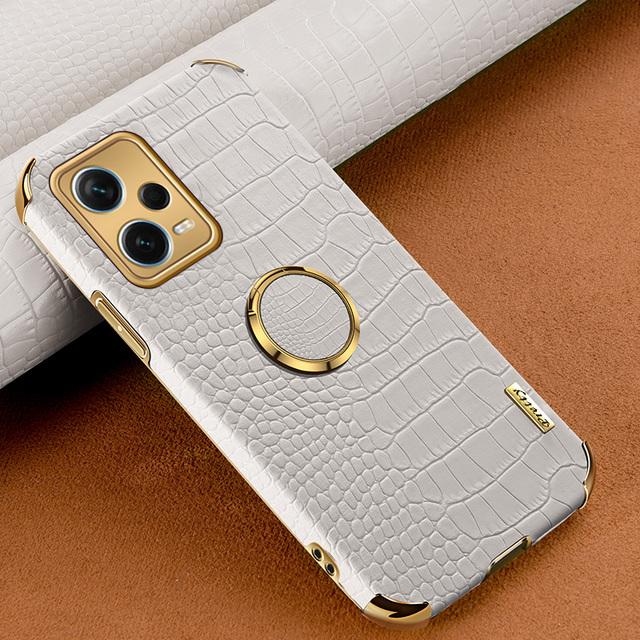 Мягкий чехол с текстурным покрытием из крокодиловой кожи для Redmi Note 12 Pro Plus 12s Note 12 4G 5G 12C 11S 11 Pro, чехол-подставка с магнитным кольцом-держателем