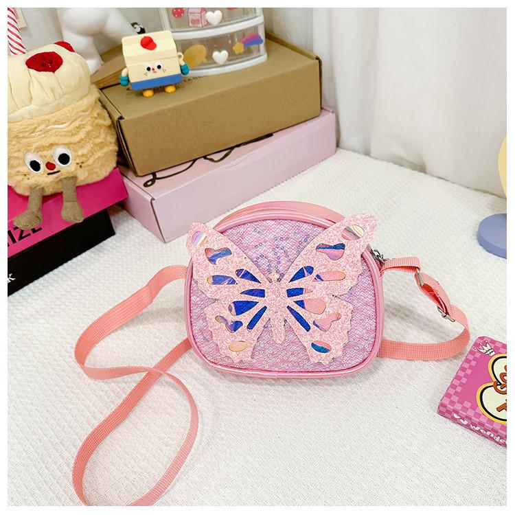 Bow Sparkling Decoration Solid Color Children Shoulder Bag For Use Daily