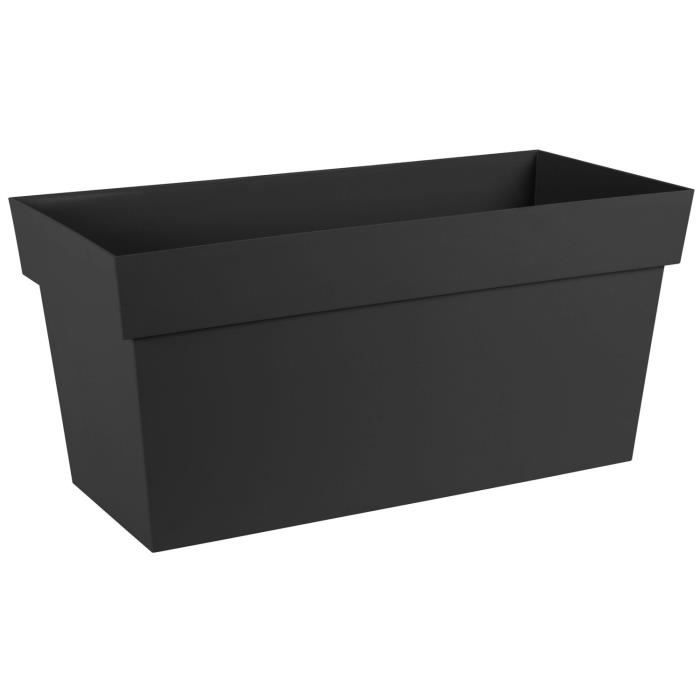 Muret Planter with Water Reservoir and Casters - EDA - Tuscany - 74 L - 79 X 35 X H.39 Cm - Anthracite Grey