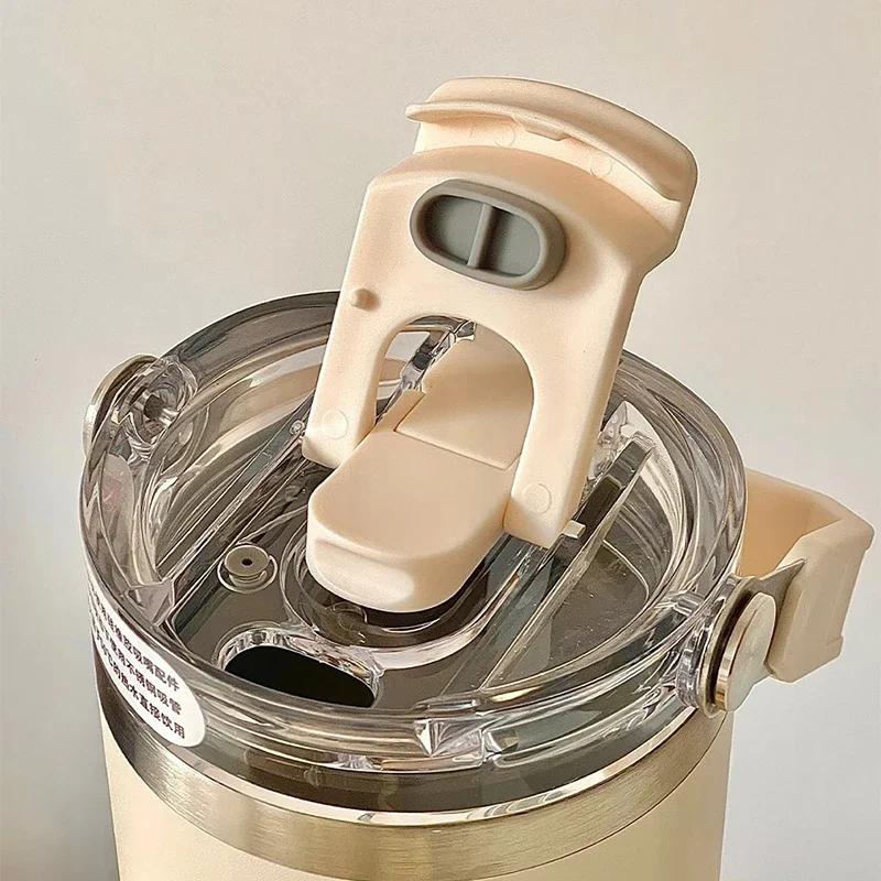 20oz Large Capacity Thermal Bottle for Girls Women Vacuum Insulation Cold Water Cup Portable Double Drink Straw Car Coffee Mug