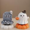 Gothic Style Rotating Pumpkin Ghost Ornament Spooky Halloween Pumpkin Statue  Housewarming Gifts