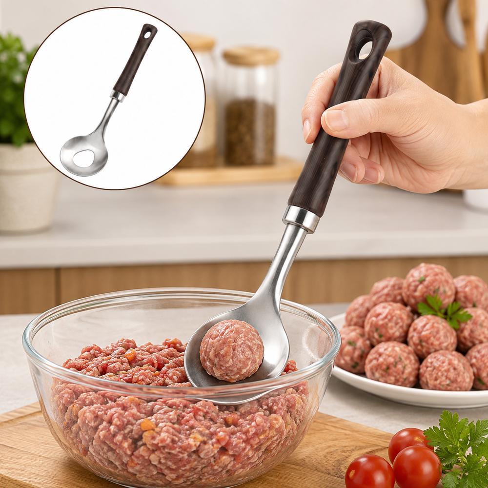 Round Spoon Head Meatball Scoop Stainless Steel Meatball Portioning Tool Cooking Utensils