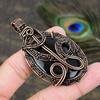 Obsidian Eye Gemstone Copper Wire Wrap Jewelry Pendant 2.80