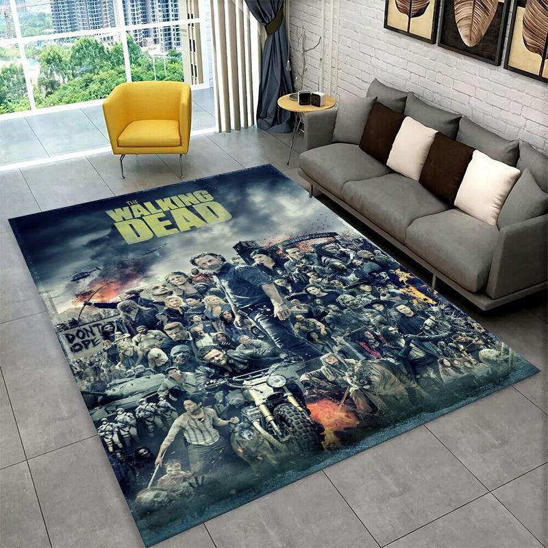 Классический ковер The Walking Dead Рик и Дэрил, ковер в стиле хоррор для ТВ, для спальни, гостиной, дивана, прихожей, домашний декор, детский коврик, нескользящий