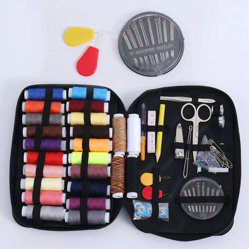 Portable Hand Sewing DIY Kit - Multifunctional Sewing Box for Clothes - Needles, Thread, Storage Set
