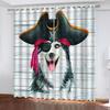 Curtains For Bedrooms Anti Light 3D Animal Cartoon Dog Pattern Curtain For Home Decor Window Treatment For Bedroom, Living Room