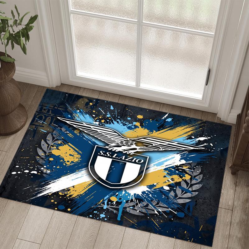 Lazio FC Design Crystal Velvet Carpet Cozy Non?Slip Printed Rug For Bedroom Living Room Entrance