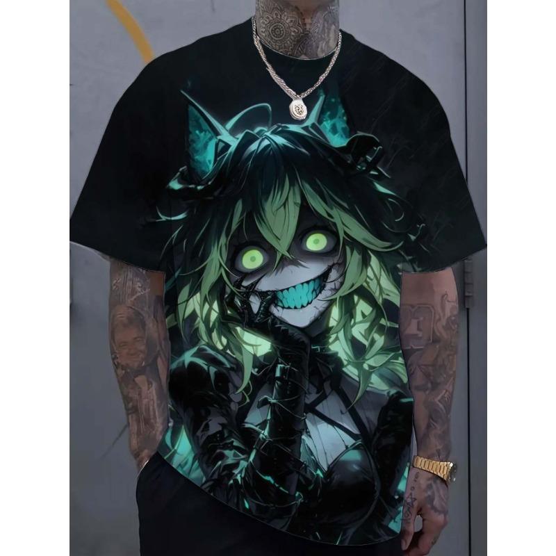 Футболка с рисунком девушки-татуировки из мультфильма, 3D-принт, мужская, большой размер, толстовка для мужчин, Bad Girl Harajuku, короткий рукав, футболка