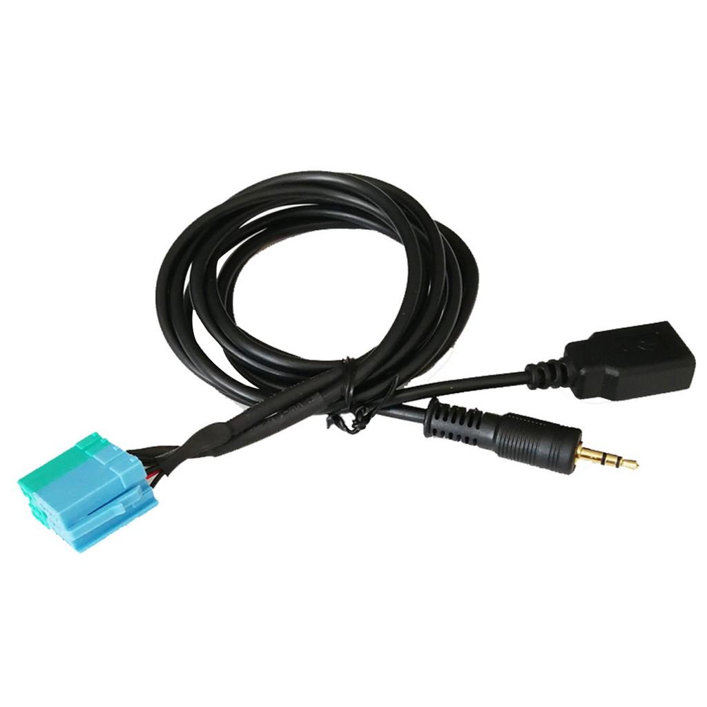 AUX In Audio Input Cable Female 3.5mm USB Jacks Adapter for Cars