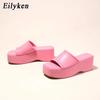 Fashion Eilyken Summer Fashion High Wedges Platform Slippers Women Sandal Shoes Ladies Peep Toe Slip On Outdoor Beach Slides