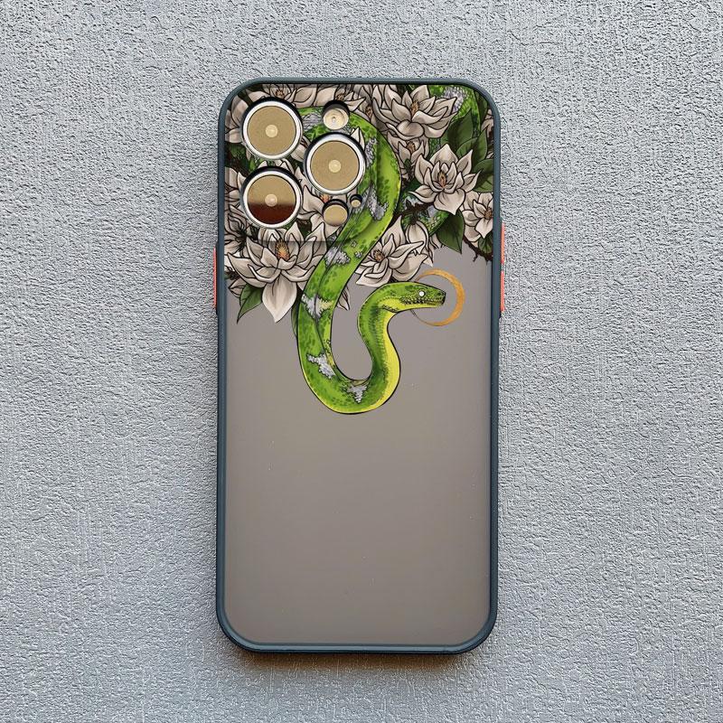 Чехол для телефона «Цветок змеи» «Картина змеи» для iPhone 11 12 13 Mini Pro Max 16 15 14 Pro Max XS X XR 15 8 7 Plus SE Ударопрочный чехол