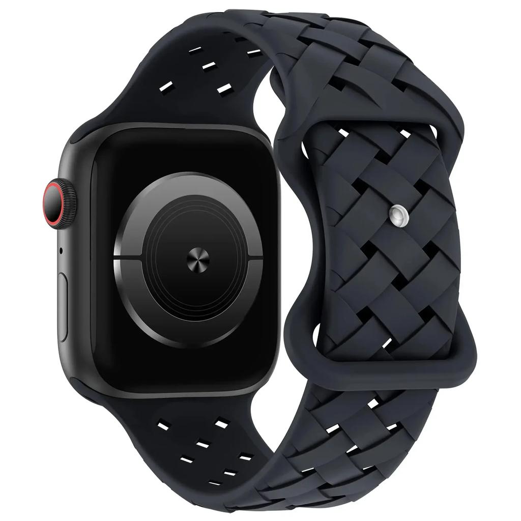 Силиконовый ремешок для Apple Watch Band Ultra 2 49 мм 46 мм 45 мм 44 мм 42 мм Спортивный дышащий браслет для IWatch Series 10 9 8 7 6 SE 5