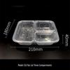 Disposable 3-Compartment Meal Prep Containers with Flat Lids