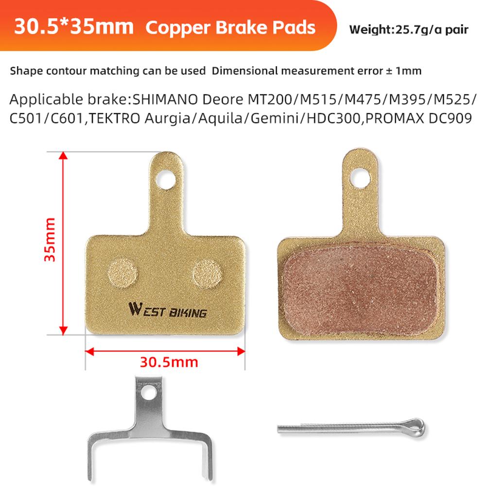 Велосипедные дисковые тормозные колодки Полуметаллические тормозные колодки на медной основе Износостойкие тормозные детали для горного велосипеда
