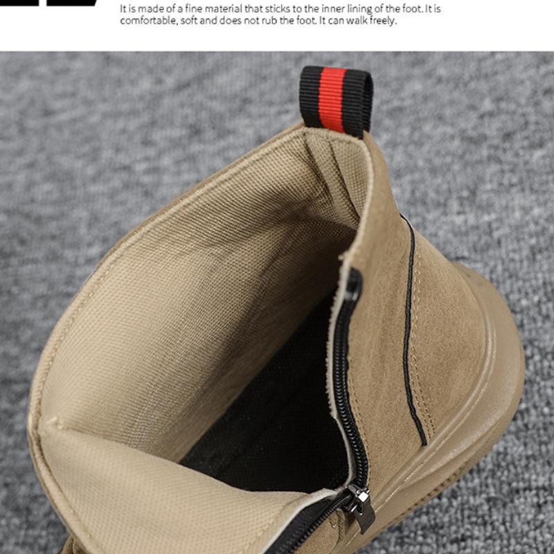 Suede Shoes for Men High Quality Anti Slip Men's Boots Fashion High Top Men Motorcycle Boots Outdoor Anti Slip Working Shoes New