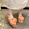 Trendy Summer New Flower Design Flat Bottomed Sandals for Outdoor Wear On The Beach Women's One-piece Sandals for Daily Use