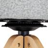 Set of 2 Retro Swivel Chairs, Light Grey Textured Velvet Fabric, Solid Wood Legs, 360° Swivel