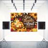 2D flat background banner  harvest thanksgiving "thank the Lord  for He is good" pattern background cloth