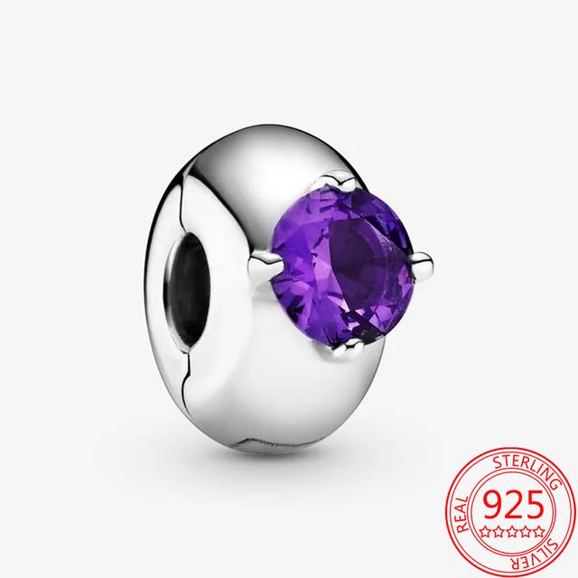 S925 стерлингового серебра фиолетовая маргаритка муранское бисер ночное небо звезда подвеска подходит модный браслет своими руками роскошные серебряные украшения для девочек