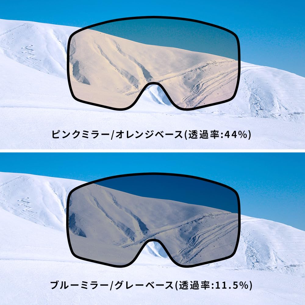 NNOUM Горнолыжные очки для мужчин и женщин, в комплекте запасной чехол для хранения азиатских очков, защита от запотевания, линзы, посадка A+, NN24EFGG01, совместимые,