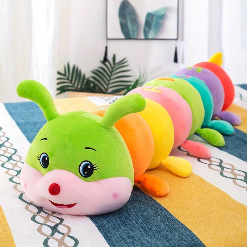 Красочный плюш для игрушки CATERPILLAR, Мягкая декоративная подушка-кукла из полиэстера, Креативный дизайн длинной полосатой гусеницы, Забавные, Мягкие буквы