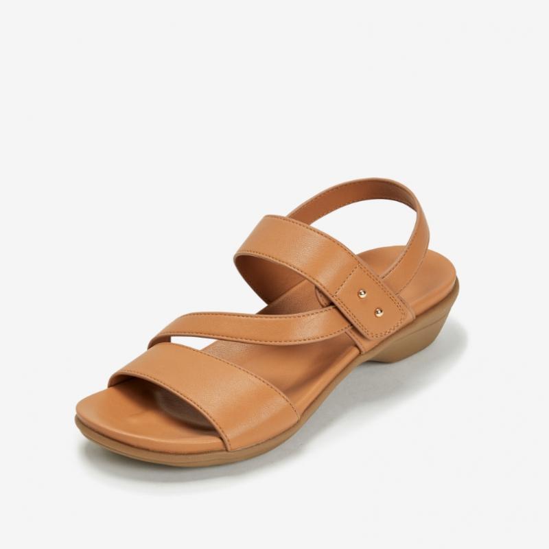 Young Age Women Curve Strap Sandal Camel