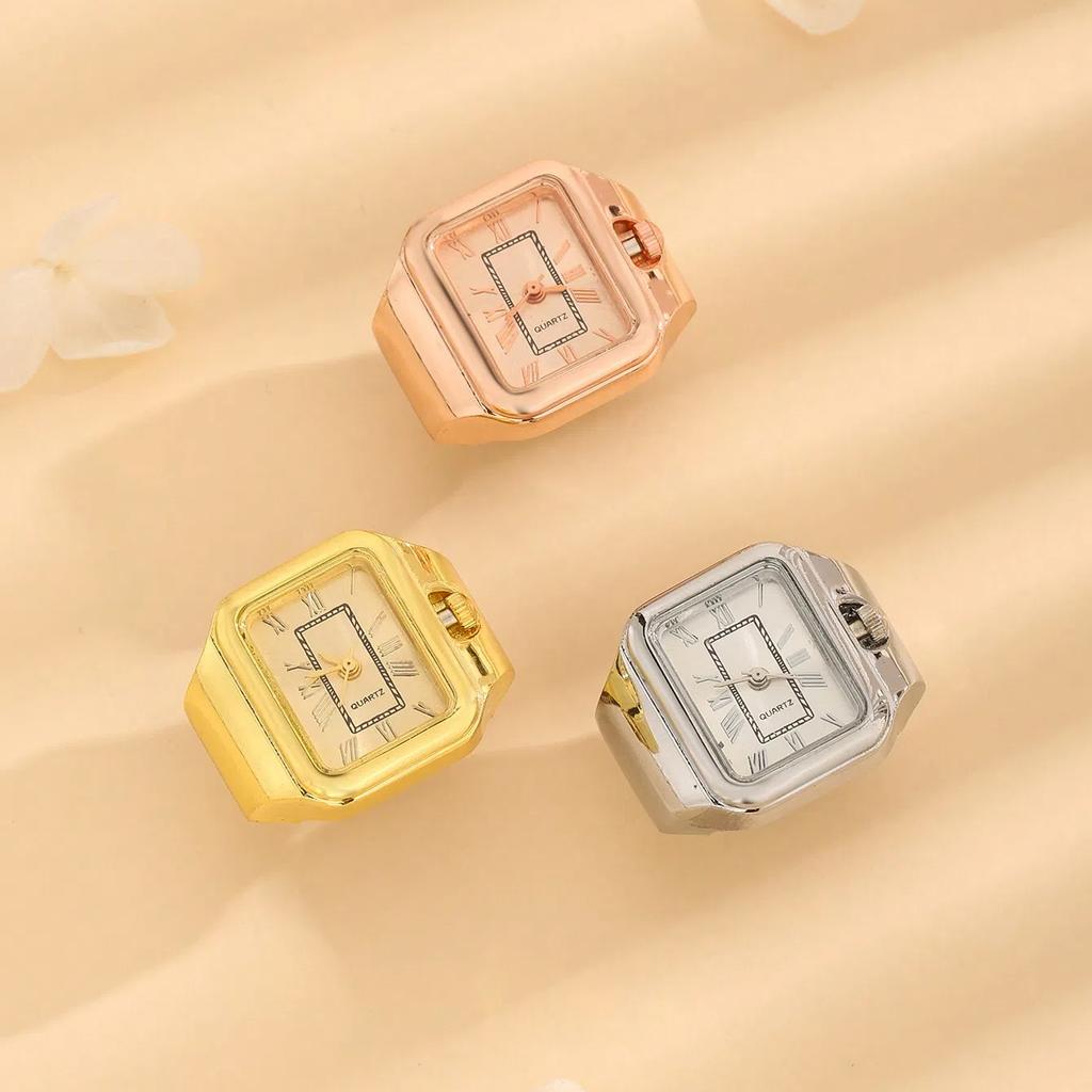 Fashion Ring Roman Numerals Design Quartz Watch For Women Men