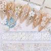 DIY Charm Nail Art Rhinestones Kit Jelly Bear Shape White Flower Nail Art Charms Multi Shaped