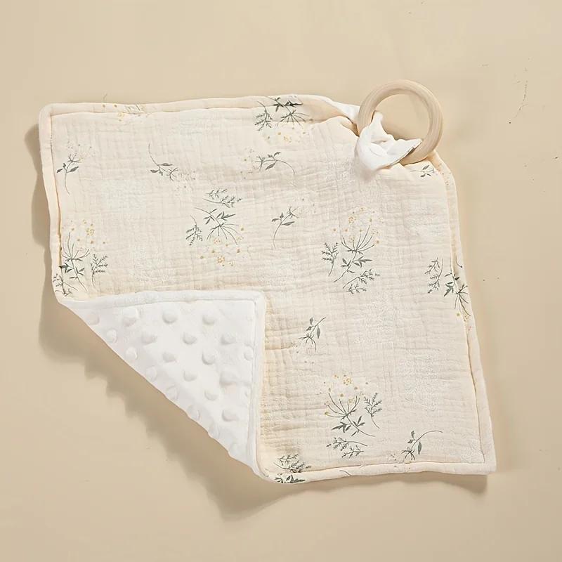 Baby Burping Cloth Diapers Square Muslin Burp Cloths Floral Muslin Washcloths Absorbent Layer Muslin Face Towels for Baby Infant