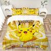 3pcs bedding set Pikachu Electric Includes 1 Comforter + 2 Pillowcases, Without Pillow Inserts, Soft Comfortable, Lightweight Breathable, Pr