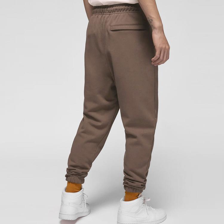 Jordan Elastic Waist Fleece-Lined Knit Joggers With Embroidered Logo Men Bottoms Light-Brown DQ7469-274