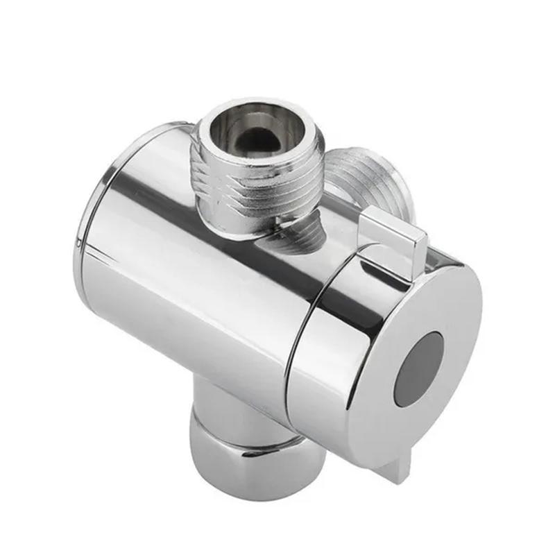 1/2'' 3-Way T-adapter Diverter Valve Adjustable Shower Head Arm Mounted Diverter Valve Bathroom Hardware Accessory