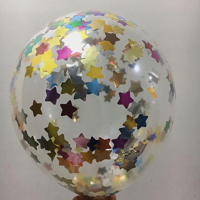 10 шт прозрачных, резиновых шариков с конфетти по 12 дюймов, для украшения вечеринок