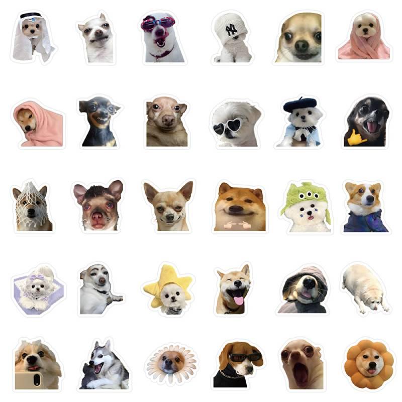 60pcs Emoji Dog Waterproof Graffiti Stickers Notebook Water Bottles Cases Phone