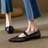 Мода Размер 33-40 2024 Повседневная Мода Женские Туфли на Плоском Каблуке Летние Офисные Вырезы Сетка Пряжка Женские Туфли Мэри Джейн из Натуральной Кожи Женские