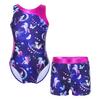 Kids Girls Gymnastics Yoga Dance Sport Sets Fancy Print Leotard and Shorts Dancewear Outfits