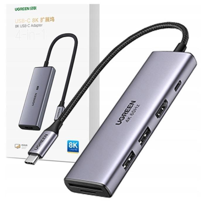 Ugreen Hub 5 En 1 Pour Usb-C 2X Usb Hdmi Tf/Sd Pour Chargement Et Transfert De Données